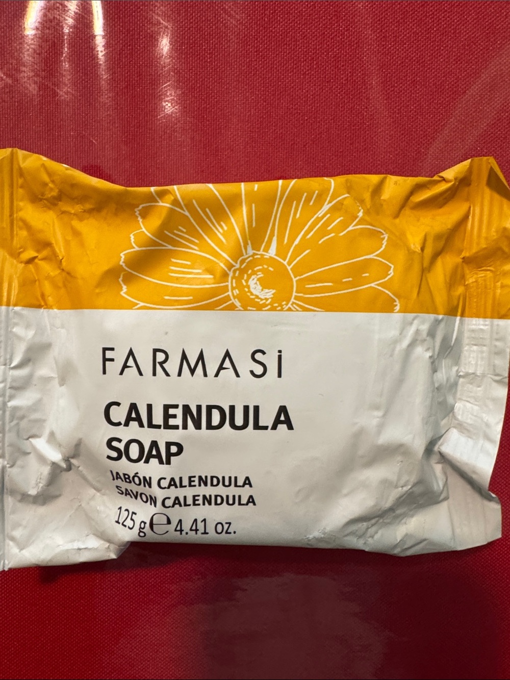 Farmasi Calendula Soap — Gentle Cleansing Bar in Yellow & White